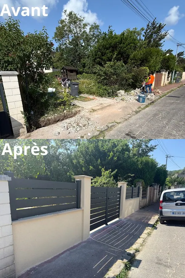Réalisation d'un mur de clôture avec portail à Île-de-France