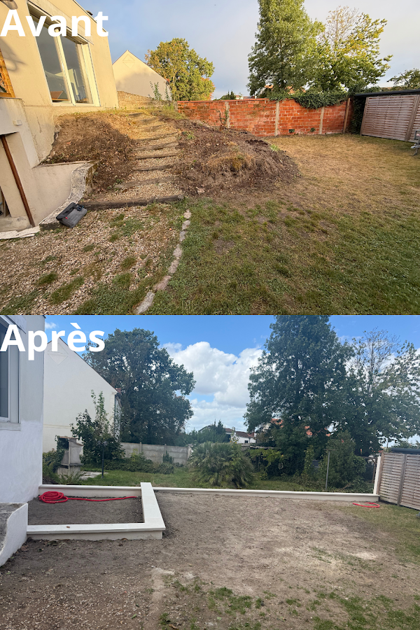Réalisation d’un mur de soutènement et muret mitoyen